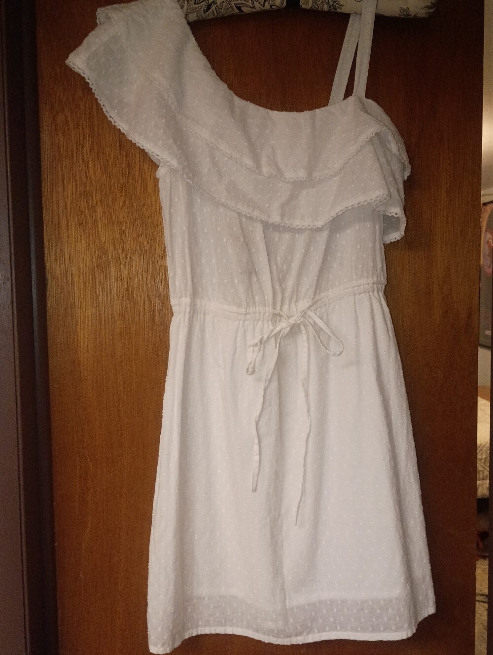 American Rag White Size Small, One-Shoulder Ruffle Dress.NWT